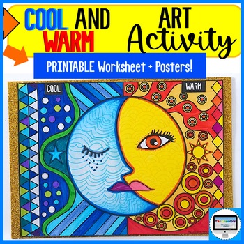 Preview of COOL AND WARM COLORS ART ACTIVITY WORKSHEET! (Printable)