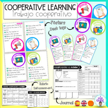 Preview of COOPERATIVE LEARNING- Journal- Roles- Rubric- Assessment-Bilingual dual