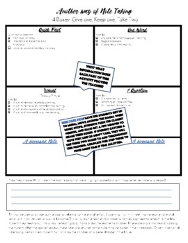 Preview of COOPERATIVE LEARNING NOTE TAKING ACTIVITY MADE FOR ALL TYPES OF LEARNERS