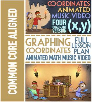 Preview of Coordinate Plane Graphing: Worksheets, Song, & Games ★ 4 Quadrant Version