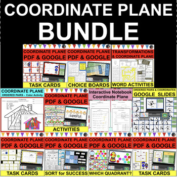 Preview of COORDINATE PLANE GRAPHING BUNDLE Differentiated Activities (PDF & GOOGLE SLIDES)