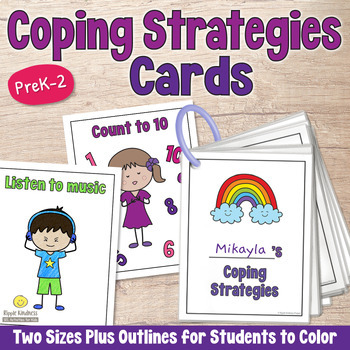 Preview of COPING STRATEGIES TASK CARDS Visual Calming Skills - Calm Down Corner Printables