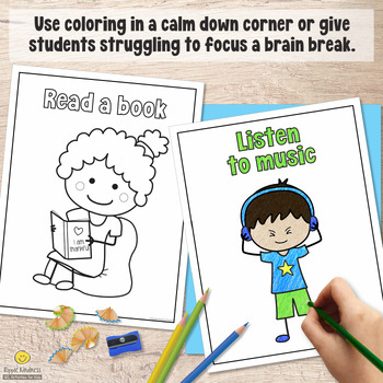 Bundle of All 6 Coping Cue Cards Coloring Sheets (Includes