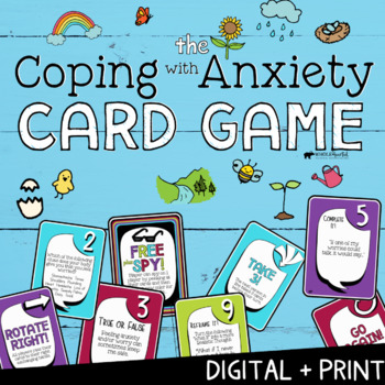 Preview of COPING w/ ANXIETY: Print + Digital SEL Game | Social Emotional Distance Learning