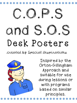 Preview of COPS and SOS Posters for Students' Desks Orton-Gillingham Inspired