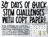 COPY PAPER - 30 Days of Quick STEM Challenges with Copy Paper
