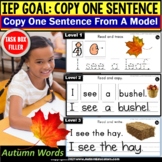 COPY Sentences | AUTUMN Trace-Copy-Write for Fine Motor Sk