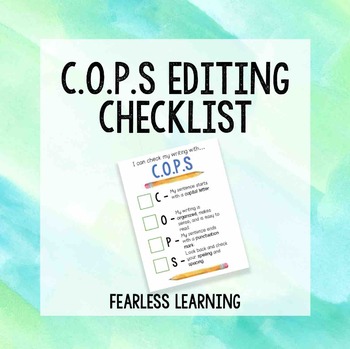 Preview of COPs Writing Checklist