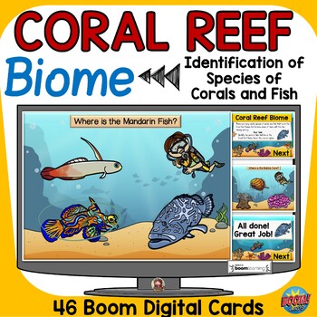 CORAL REEF BIOME ANIMALS: DIGITAL BOOM CARDS (PRE-RESEARCH) DISTANCE ...