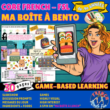 Preview of CORE FRENCH | FSL | BOÎTE À BENTO | BOX | GAME-BASED LEARNING | JEUX + UNITÉS |