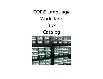 Preview of CORE LANGUAGE CATALOG FOR INDEPENDENT WORKTASKS-