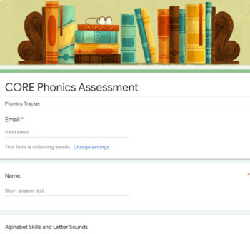 Preview of CORE Phonics Survey/ Google Form Data Tracker