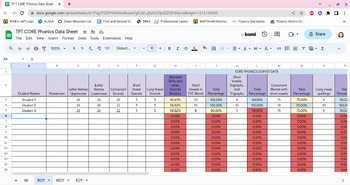 Preview of CORE/Scholastic RED Phonics Assessment Data Tracker