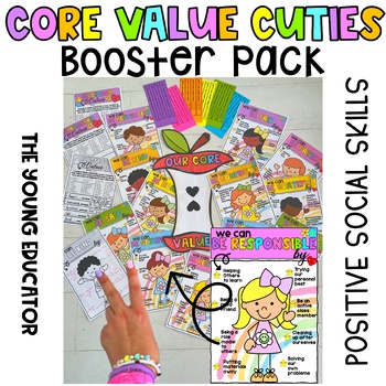Preview of CORE VALUES CUTIES / CLASSROOM, SCHOOL & RELATIONSHIPS BOOSTER PACK