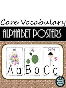 Preview of CORE Vocabulary Alphabet Classroom Decor
