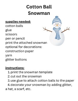 Cotton Ball Snowman Craft – Housing a Forest