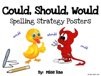 COULD SHOULD WOULD Spelling Strategy Posters by Miss Rae's Room | TpT