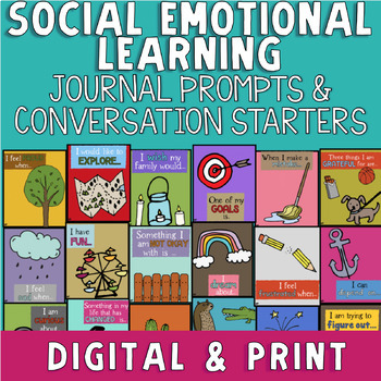 Preview of Distance Learning Social Emotional Learning Journal & Conversation Prompts