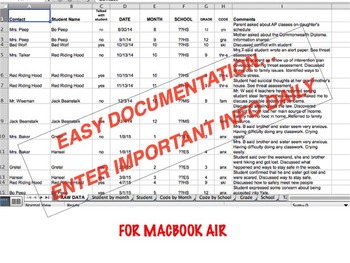 Preview of COUNSELING NOTES: Data & Documentation for MacBook Air