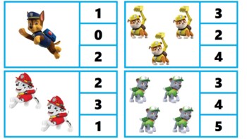 Preview of COUNT AND CLIP Paw Patrol 30 flashcards
