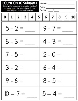 COUNT ON TO SUBTRACT by Put That on the Fridge | TPT