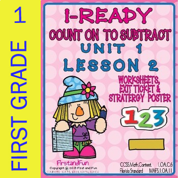 Preview of COUNT ON TO SUBTRACT MATH WORKSHEETS POSTER & EXIT TICKET i-READY MAFS COMMON CO