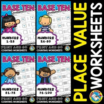 Preview of COUNT TENS & ONES PLACE VALUE WORKSHEETS 1ST GRADE MATH ACTIVITY NUMBERS TO 100