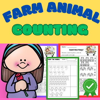 Preview of Farm Animals Counting Activity Number
