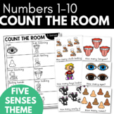 COUNT THE ROOM - FIVE SENSES Theme Preschool Math Activity