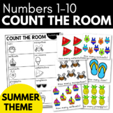 COUNT THE ROOM - SUMMER Theme Preschool Math Activity
