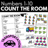 COUNT THE ROOM - TRANSPORTATION Theme Preschool Math Activity