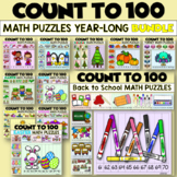 COUNT TO 100 MATH CENTER PUZZLES | Year Long Bundle