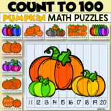 COUNT TO 100 October Pumpkin Puzzles Math Center