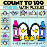 COUNT TO 100 Playful Penguins Winter Puzzles Math Center