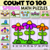 COUNT TO 100 SPRING Puzzles Math Center
