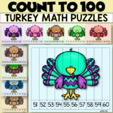 COUNT TO 100 Thanksgiving Turkey Puzzles Math Center