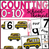 Counting Objects to 10 (School Themed) - Task Cards, File 