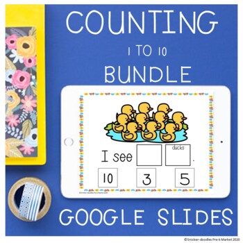 Preview of COUNTING 1 TO 10 GOOGLE SLIDES BUNDLE