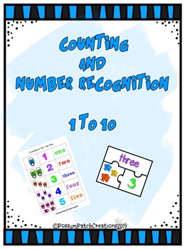 counting and number recognition 1 10 by possum patch creations tpt