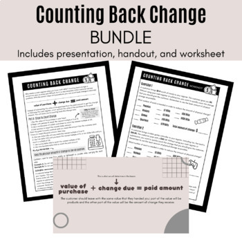 Preview of COUNTING BACK CHANGE | Bundle of Resources