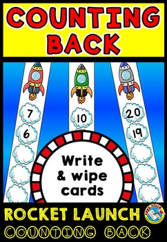 Preview of COUNTING BACKWARDS FROM 20 ROCKET MATH CENTER GAME ACTIVITY CARDS OUTER SPACE