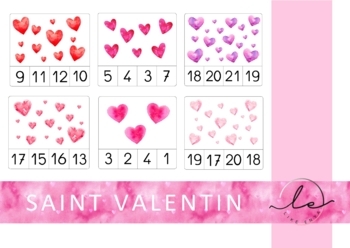Preview of COUNTING CARDS -  Cartes à pince | SAINT VALENTIN - VALENTINE'S Day