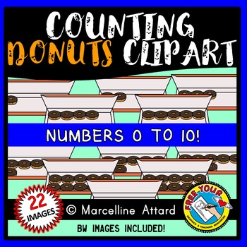 Preview of COUNTING CLIPART TO 10 DONUTS: FOOD CLIPART