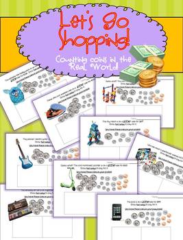 Preview of COUNTING COINS - Common Core Math - Let's Go Shopping!