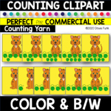 COUNTING Clipart  Cat and Yarn