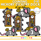 COUNTING Hickory Dickory Dock Clipart 0-10 (Nursery Rhyme 
