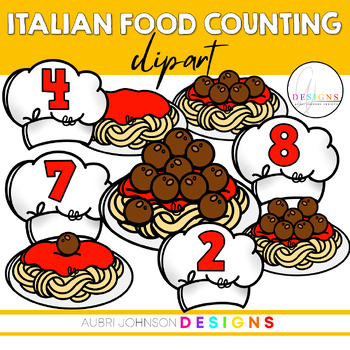 Preview of COUNTING Italian Food Clipart 0-10 (Food Clipart)