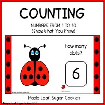 Preview of COUNTING LADYBUGS - One to One Correspondence - Numbers 1 to 10 - Interactive