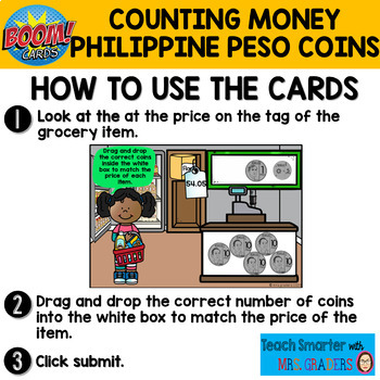 counting money philippine peso coins boom cards freebie by mrs graders