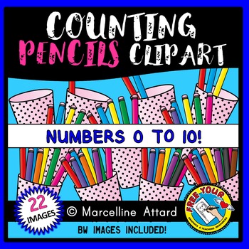 Preview of COUNTING PENCILS CLIPART: BACK TO SCHOOL CLIPART AUGUST SEPTEMBER OCTOBER